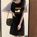 Summer Loose Duck-printed Korean Style Simple And Casual Round-neck Dress For Pregnant Women_ecoleips.com