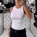 Women's Clothing Slim Fit Sleeveless Vest Solid Color Summer Top Plus Size Tank Camis_ecoleips.com