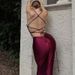 cross-border Women's Clothing 2025 Autumn New Fashion Sexy Party Backless Lace-up Ruched Butt-lifting Dress_ecoleips.com