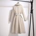 Elegant Women's Trench Coat - Slim Fit Mid-Length Casual Coat With Belt & Scarf, Plus Size Flowy Outerwear For Spring & Fall_ecoleips.com