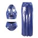 Women's Clothing Swimsuit New Fog Blue Shiny Deep V Halter Neck Pearl One Piece Swimsuit Female_ecoleips.com