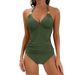 Women's Clothing Halter Neck Bikini Solid Color Strap Split Two Piece Bikini Swimsuit_ecoleips.com