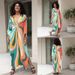 Women's Clothing Printed Holiday Loose Large Size Long Skirt Beach Dress Robe Bikini Blouse_ecoleips.com