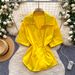 Women's Korean Style Short Sleeve Cardigan Fitted Waist Elegant Shirt Sophisticated French Style Top For Commuter Loose Fit Spring_ecoleips.com