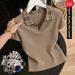 Stretch Cotton Casual Contrast Collar Polo Shirt For Women, Comfortable Breathable T-Shirt With Collar, Summer Fashion Top For Ladies And Mature Women_ecoleips.com