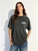 Women's Loose Fit Washed Fashion Top, Crew Neck Everyday Streetwear Tee_ecoleips.com