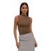 Cross-border European And American Women's Clothing 2026 Summer New Fashion Versatile Solid Color Pleated Sexy Half-high_ecoleips.com