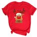 Women's Merry Christmas Tree Santa Claus Short Sleeve Fashion Cartoon Trendy T-Shirt_ecoleips.com