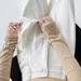 Minghai 2025 Autumn New White Pleated Denim Wide-Leg For Women Loose High-Waist Slimming Straight-Leg Floor-Length Pants_ecoleips.com