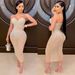 Women's New Product Skirt Sexy Nightclub Mesh Perspective Embedding Diamond Hot Rolled Strap Dress_ecoleips.com