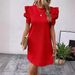 Women's Clothing Multiple Colors Puff Sleeve Tunic Dress_ecoleips.com
