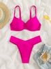 Women's Clothing New Bikini Solid Color Swimsuit Sexy Two Piece Swimsuit_ecoleips.com