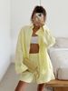 Women's Long Sleeved Cardigan And Shorts Set Simple Solid Color Casual Spring Summer Outfit_ecoleips.com