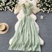 Lace-Up Backless Ruffle Dress – Stretchy Tr Fabric, A-Line Midi Dress With Hollow-Out Waist For Date Night & Vacation_ecoleips.com
