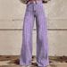 Women's Clothing Striped Wide Leg Straight Leg Flared Jeans For Women_ecoleips.com
