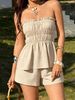 2026 Summer New One-word Shoulder Tube Top Waist Set Short Casual And Thin Holiday Set_ecoleips.com
