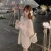 Women's Faux Mink Knit Sweater – Oversized V-Neck Pullover In Soft & Cozy Polyester_ecoleips.com
