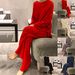 Women's Clothing Autumn/Winter Oversized Knit Sweater Set – Long-Sleeve Two-Piece Outfit (S-3XL, Wool Blend, Solid Colors, Casual & Office Wear)_ecoleips.com