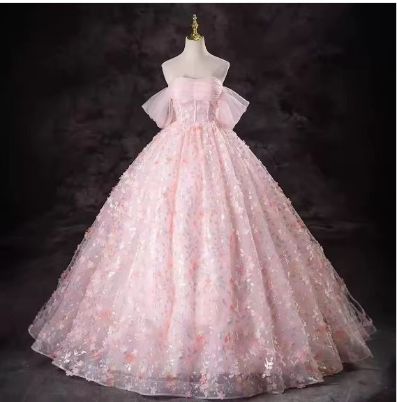 Women's Clothing Super Fairy Evening Dress Pink One Shoulder Vocal Piano Art Examination Princess Puffy Skirt Adult Ceremony Host Dress_ecoleips.com