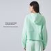 Aria Basics New Warm Fleece-Lined Sweatshirt For Women, Hooded Half-Zip Loose Yoga Wear, Fitness Sports Jacket DAW139_ecoleips.com