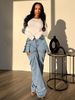 D8734 New Product On : European And American Fashion Casual Women's Jeans With Two-wear Design,_ecoleips.com