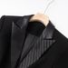 Women's Color-Block Blazer With Metallic Zipper Detail - Slim-Fit Career Jacket With PU Leather Collar & Waist-Defining Design_ecoleips.com
