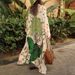 Women's Long Sleeve Printed Beach Cover Up Sun Protection Kimono Wrap Swimwear Bikini Sheer Open Front Cardigan For Vacation Pool Party_ecoleips.com