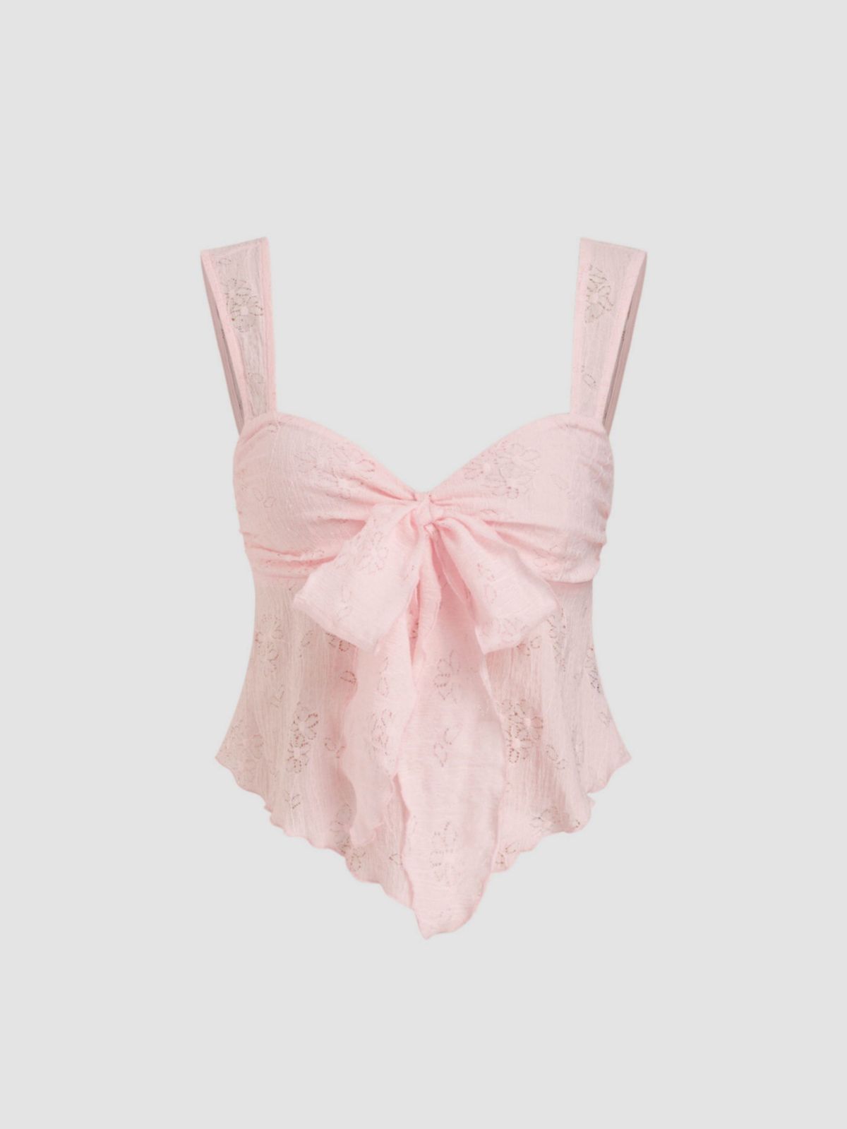 Women's Pink Bow Tie Bandeau Slim Fit Camisole Top ZT6837 Sweet Style Bandeau Vest Tank Tops & Camis_ecoleips.com