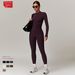 Women's Clothing Zipper Nude Tight Plus Velvet Yoga Jumpsuit Outdoor Warm Jumpsuit Running Fitness Clothes_ecoleips.com