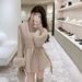 women's fur coat – oversized lapel winter jacket (light gray/black/white, sxl)_ecoleips.com