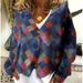 Women's Casual Cape Jacket Cardigan Sweater Abstract Print Christmas Theme Fashion Top_ecoleips.com