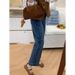 Women's High Waist Stretch Straight Leg Jeans plus Size Slimming Wide Leg Cropped Pants Casual Fashion Pear Shaped Figure_ecoleips.com