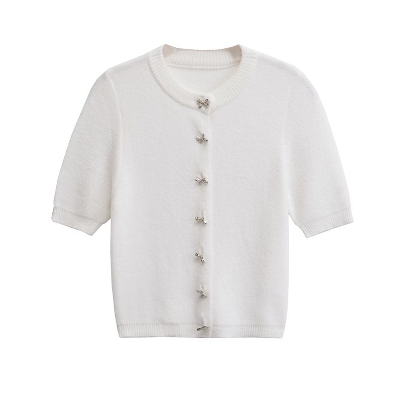2026 European And American Autumn New Style Elegant Round Neck Single-Breasted Long-Sleeve Solid Color Knit Cardigan For_ecoleips.com