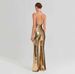 Sequin Halter Jumpsuit – Backless Wrap Design With High Waist & Wide Leg (XS-L, Stretch Polyester-Spandex, Day-to-Night Glam)_ecoleips.com