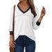 Wholesale Of Simple And Versatile Large-V-Neck Solid Loose Sweatshirts, Thin Casual Tops And T-Shirts_ecoleips.com