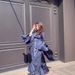 Women's Clothing Autumn And Winter Big Swing Sleeve Evening Dress_ecoleips.com