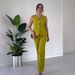 Women's Elegant Solid Color V-Neck Sleeveless Vest High Waisted Wide Leg Pants Suit_ecoleips.com