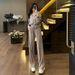 Women's Spring Autumn Sports Suit, Loose Slimming, Stylish Fashionable, Hooded Sweatshirt And Wide-Leg Pants, Casual_ecoleips.com