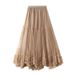 Swing Design Mesh Skirt New High Waist Slimming Puffy Skirt Drape Temperament_ecoleips.com