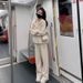 Plus Size Women's Autumn Fashionable Casual Two-Piece Set Slimming Sweatshirt Sports Suit For Women Over 200 300 Jin_ecoleips.com