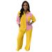 L524 European And American Women's Clothing Autumn Winter Color Block Pocket Casual Shirt Two-Piece Set_ecoleips.com