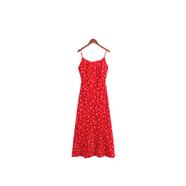 European And American Style 2024 Early Spring New Women's Fashion French Retro Floral Print Bow-tie Slim-fit Suspender_ecoleips.com