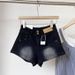 American Retro Girl Denim Shorts For Women 2025 Summer New Small Slim A-Line Wide-Leg Ultra Short Hot Pants_ecoleips.com