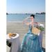 2025 Light Blue Resort Style Backless Halter Neck Bohemian Heavy Embroidery Long Dress For Women_ecoleips.com