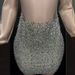 Women's Clothing Apricot Diamond Sexy See Through Mesh Mid Neck Zippered Slim Short Dress_ecoleips.com