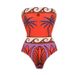 Women's Sexy Strapless Swimsuit Printed Tight Fit Two Piece For Hot Springs Vacation Swimwear_ecoleips.com