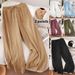 Plus Size High-Waisted Wide Leg Pants For Women Loose Fitting Flowy Autumn Winter New Arrival Style_ecoleips.com
