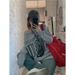 Women's Clothing Retro Red Letter Print Sweater For Women Early Autumn Casual Loose Off Shoulder Pullover Top_ecoleips.com