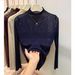 Sheer Mesh Mock Neck Top – Slim-Fit Sequin Blouse For Layering (7 Colors, M-XL)_ecoleips.com