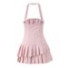 Women's Clothing Halter Neck Pleated Mini Skirt For Women Classic Fashionable Versatile Style Clothing For Formal & Casual For Women_ecoleips.com